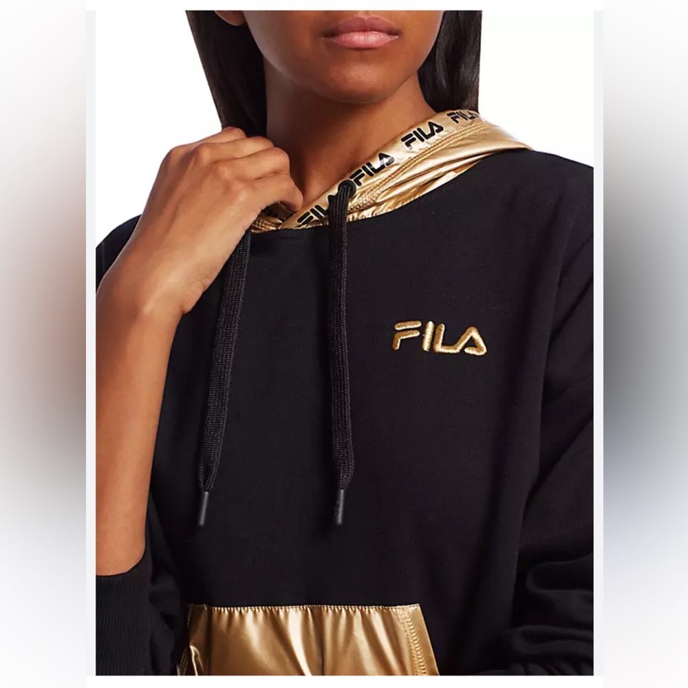Fila & Saks Fifth Avenue Collab - Black and Gold Hoodie - size Medium - NWT - Picture 10 of 10